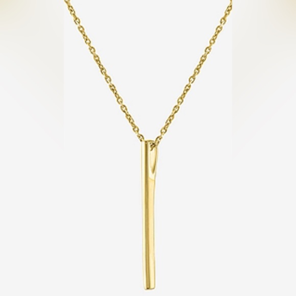 Two piece diamond accent bar necklace set in 14K gold over silver. New. - Picture 8 of 9